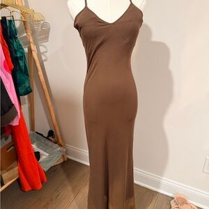 Wild Fable Brown Maxi Dress with Spaghetti Straps